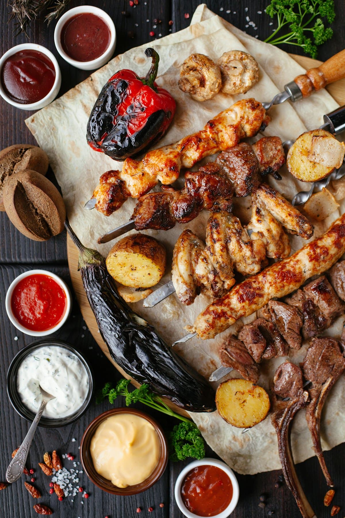 Fresh grilled street food ready for catering